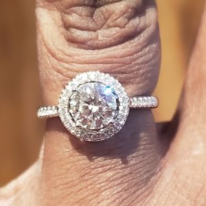 💎Certified Moissanite 💎1 CT Halo Engagement Ring